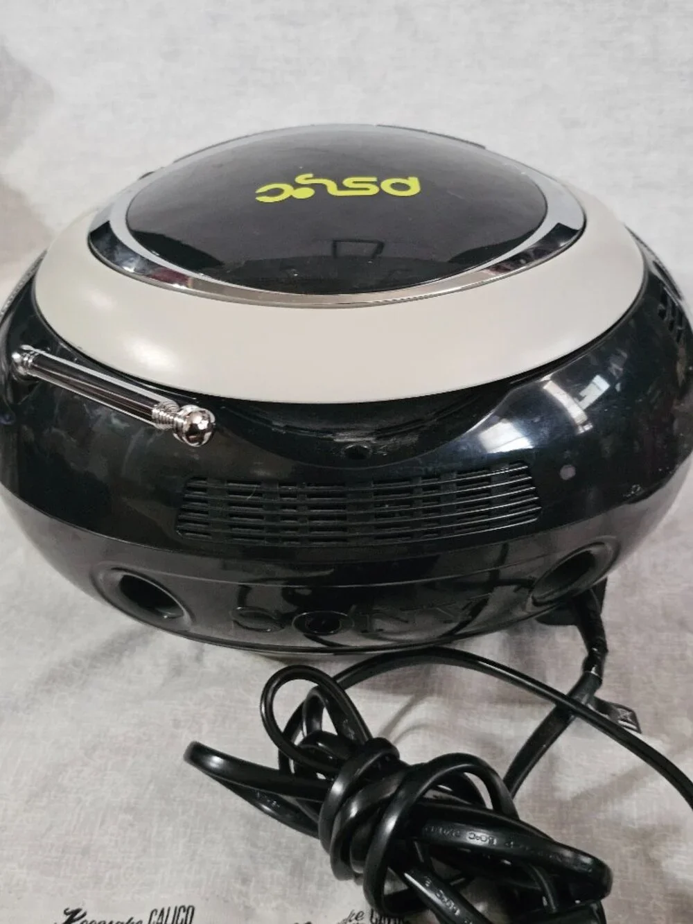 Sony PSYC CFD-E90 Boombox CD AM/FM Cassette Remote AUX Black/Yellow